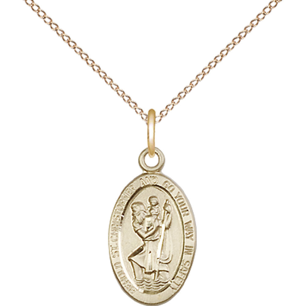 Gold Filled Saint Christopher Pendant - 4122CGF