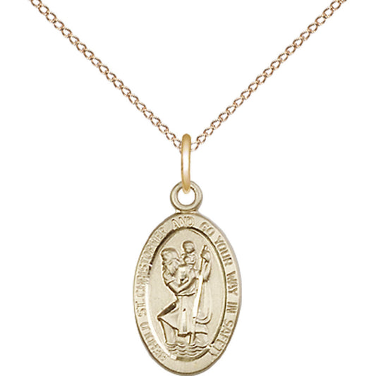 Gold Filled Saint Christopher Pendant - 4122CGF