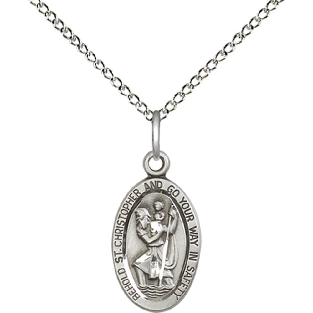 Sterling Silver Saint Christopher Pendant - 4122CSS