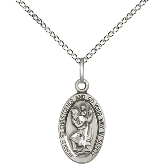 Sterling Silver Saint Christopher Pendant - 4122CSS