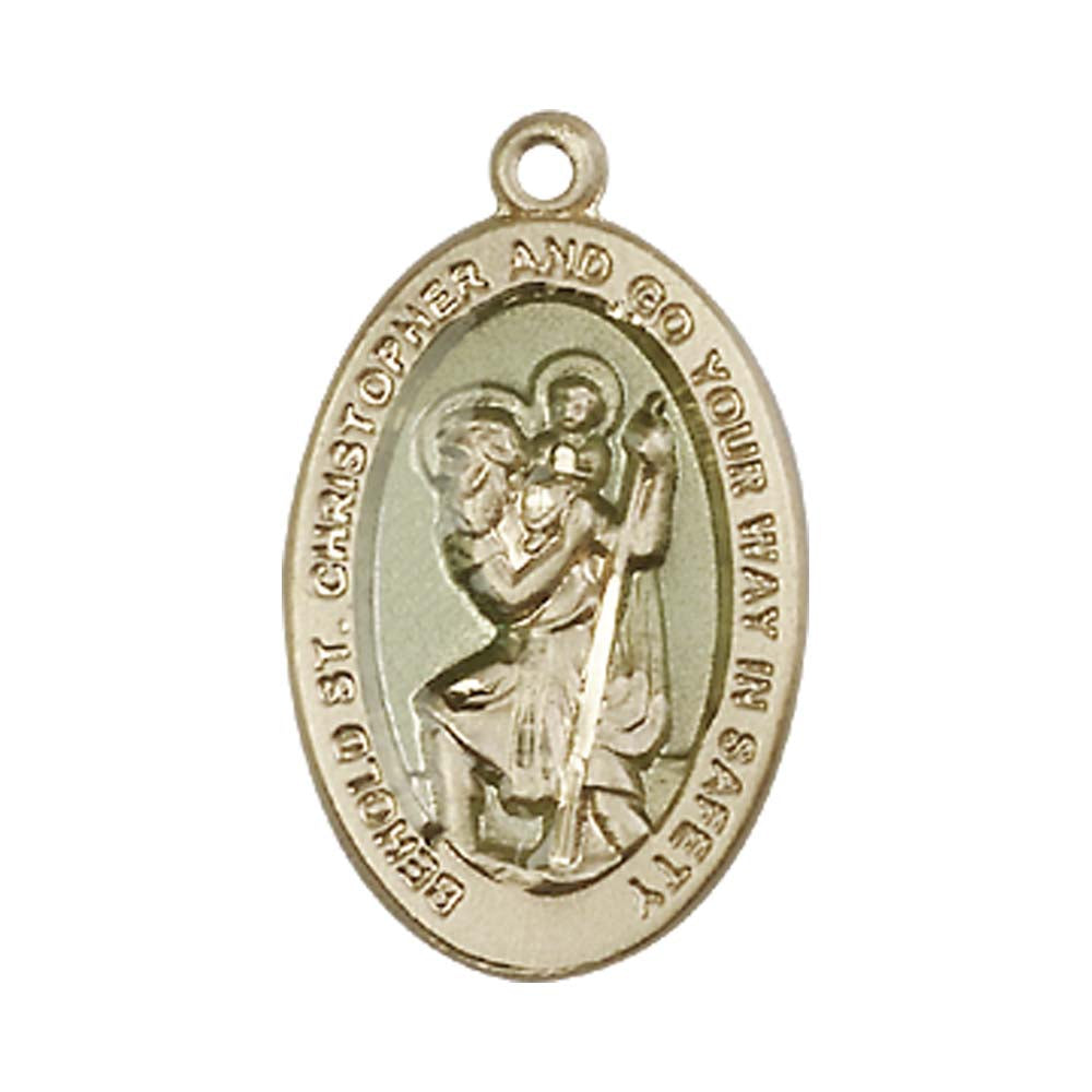 14kt Gold Saint Christopher Pendant - 4123ECKT