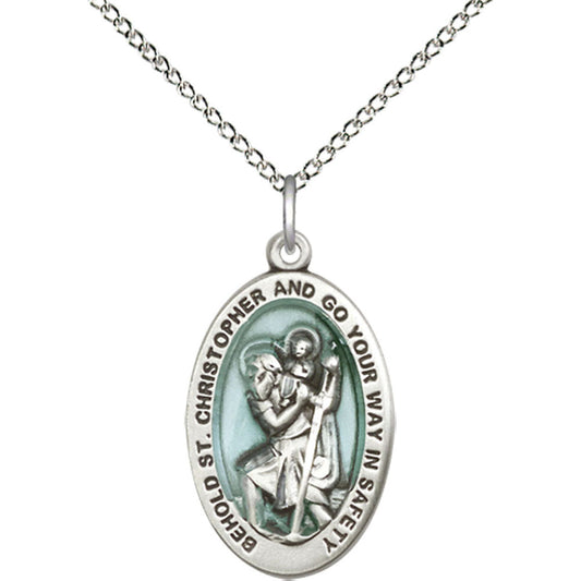 Sterling Silver Saint Christopher Pendant - 4123ECSS