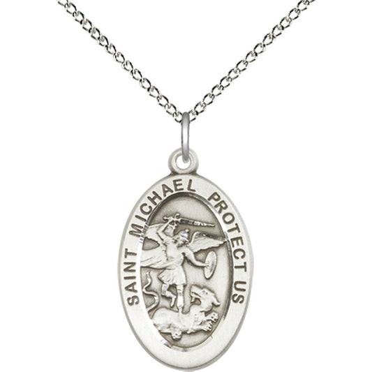 Sterling Silver Saint Michael the Archangel Pendant - 4123RSS