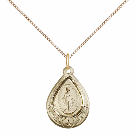 Gold Filled Miraculous Pendant - 4144MGF