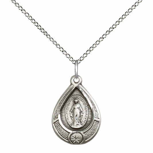 Sterling Silver Miraculous Pendant - 4144MSS