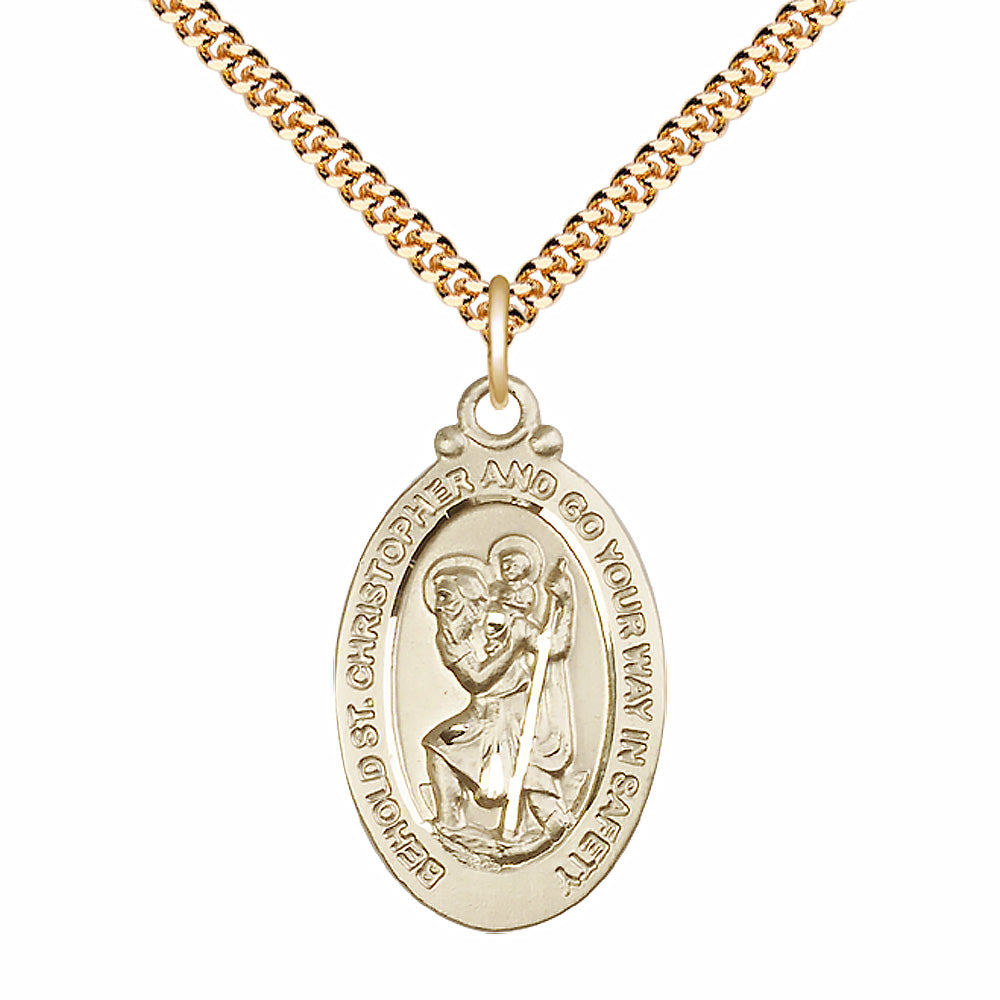 Gold Filled Saint Christopher Pendant - 4145CGF