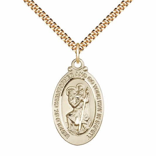 Gold Filled Saint Christopher Pendant - 4145CGF