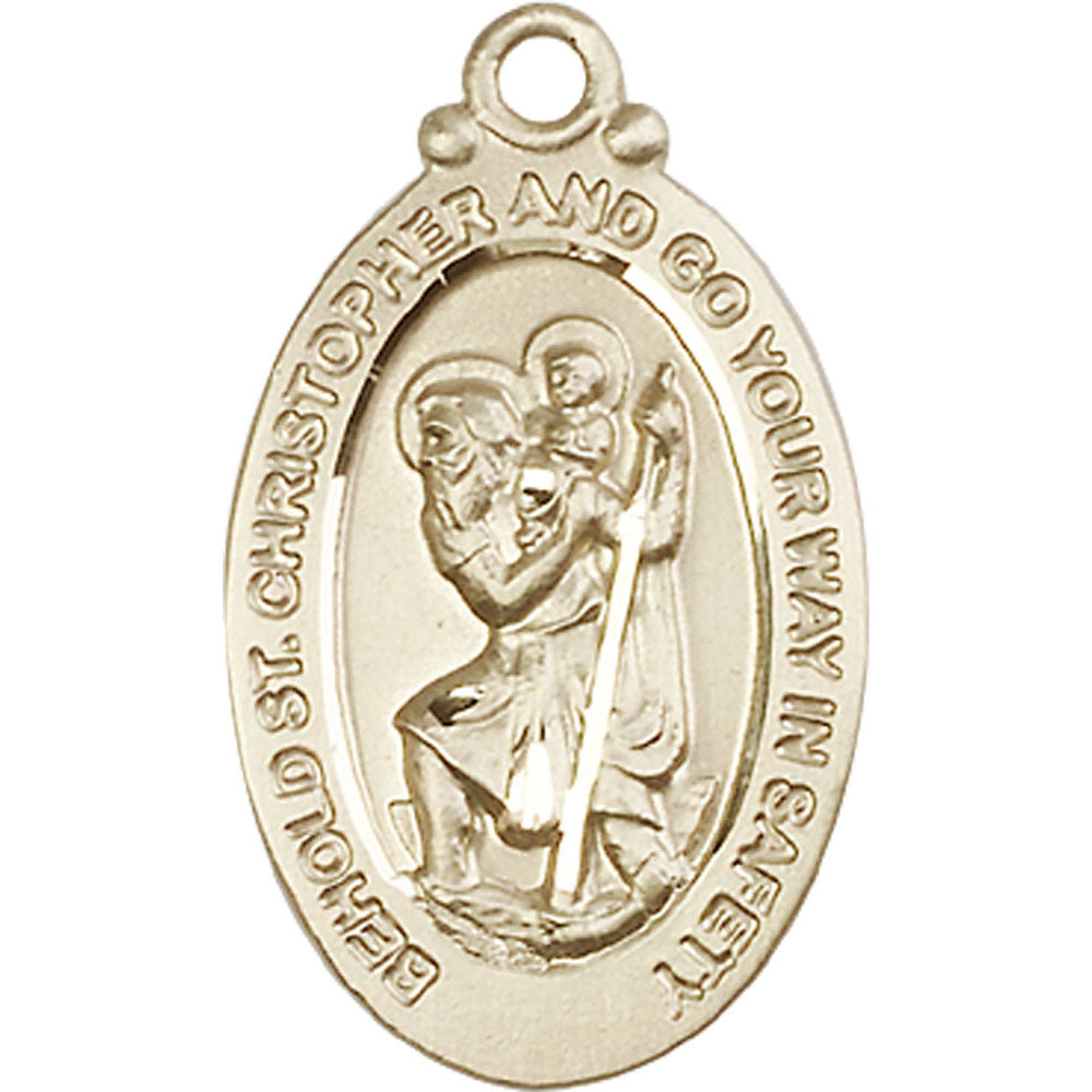14kt Gold Saint Christopher Pendant - 4145CKT