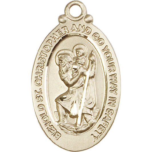 14kt Gold Saint Christopher Pendant - 4145CKT
