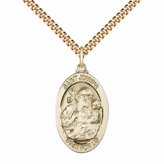 Gold Filled Saint Joseph Pendant - 4145KGF