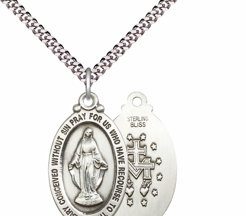 Sterling Silver Miraculous Pendant - 4145MSS