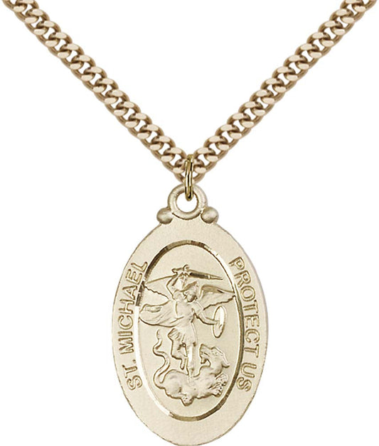 Gold Filled Saint Michael the Archangel Pendant - 4145RGF
