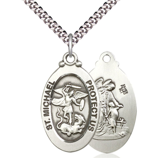 Sterling Silver Saint Michael the Archangel Pendant - 4145RSS