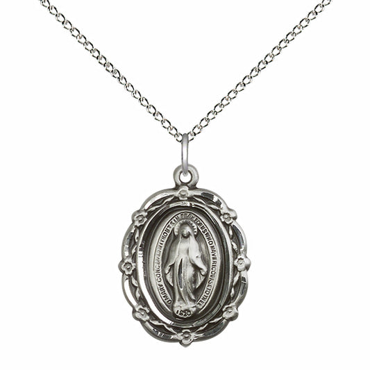 Sterling Silver Miraculous Pendant - 4146MSS