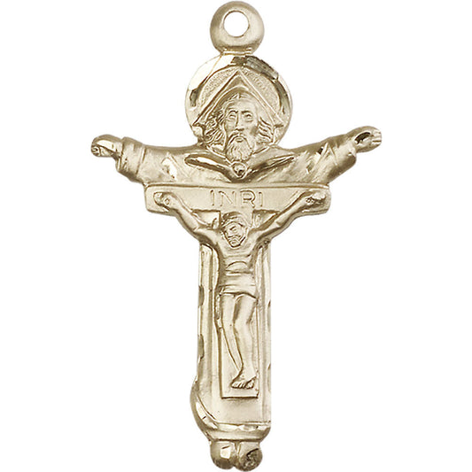 14kt Gold Trinity Crucifix Pendant - 4151KT