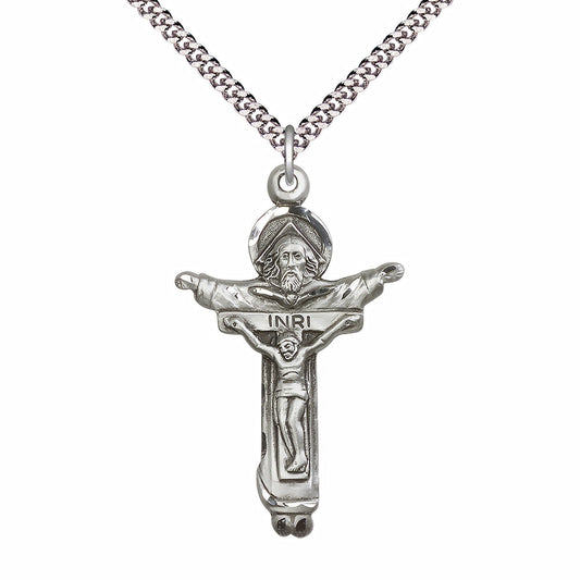Sterling Silver Trinity Crucifix Pendant - 4151SS