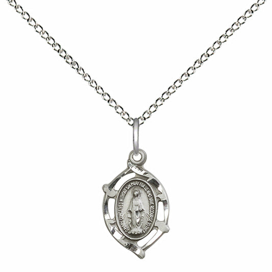 Sterling Silver Miraculous Pendant - 4152MSS