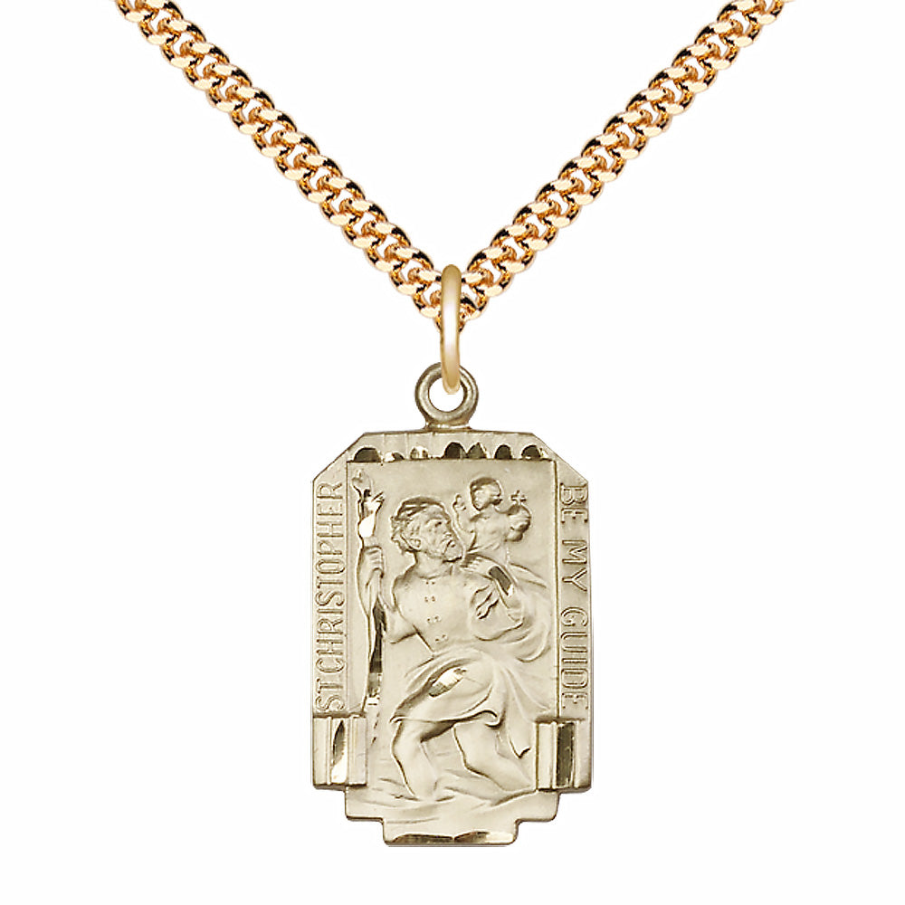 Gold Filled Saint Christopher Pendant - 4209GF