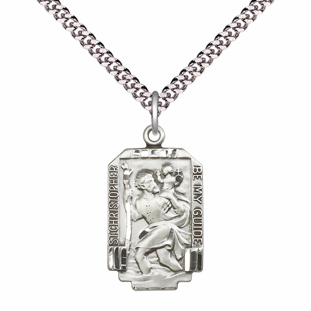 Sterling Silver Saint Christopher Pendant - 4209SS