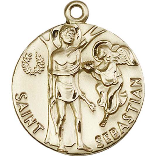 14kt Gold Saint Sebastian Pendant - 4239KT