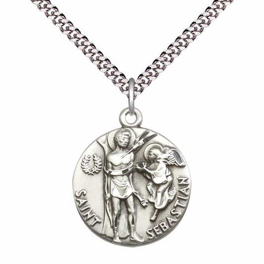 Sterling Silver Saint Sebastian Pendant - 4239SS