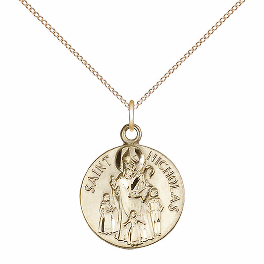 Gold Filled Saint Nicholas Pendant - 4244GF