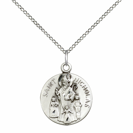 Sterling Silver Saint Nicholas Pendant - 4244SS