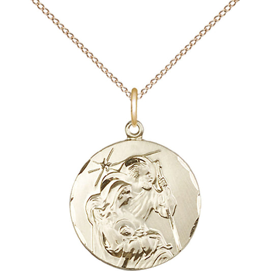 Gold Filled Holy Family Pendant - 4245GF