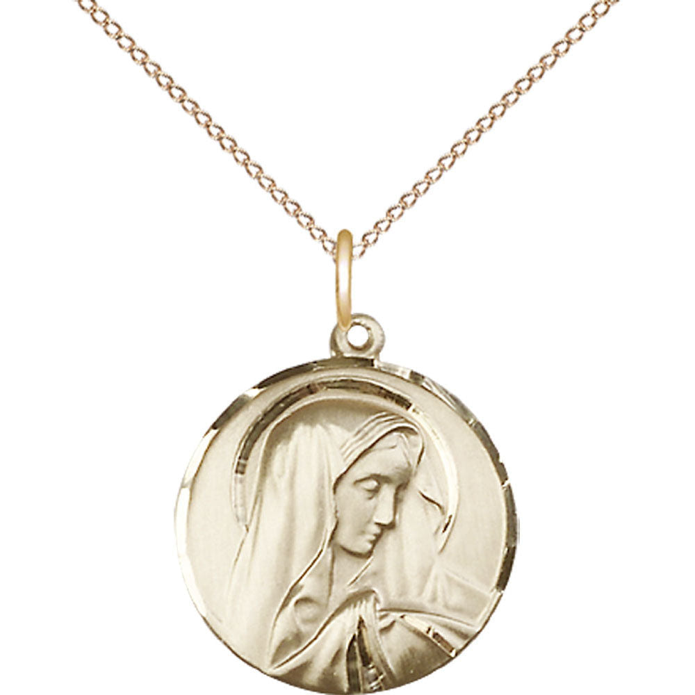 Gold Filled Sorrowful Mother Pendant - 4249GF