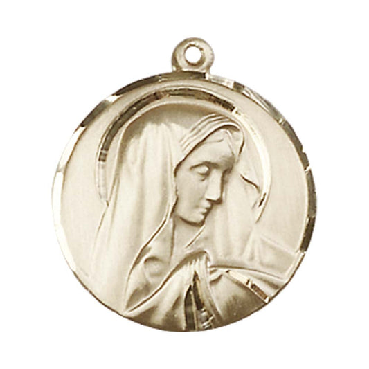 14kt Gold Sorrowful Mother Pendant - 4249KT