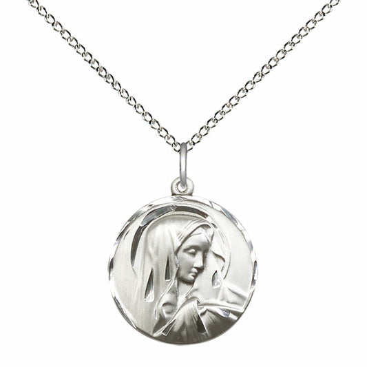 Sterling Silver Sorrowful Mother Pendant - 4249SS
