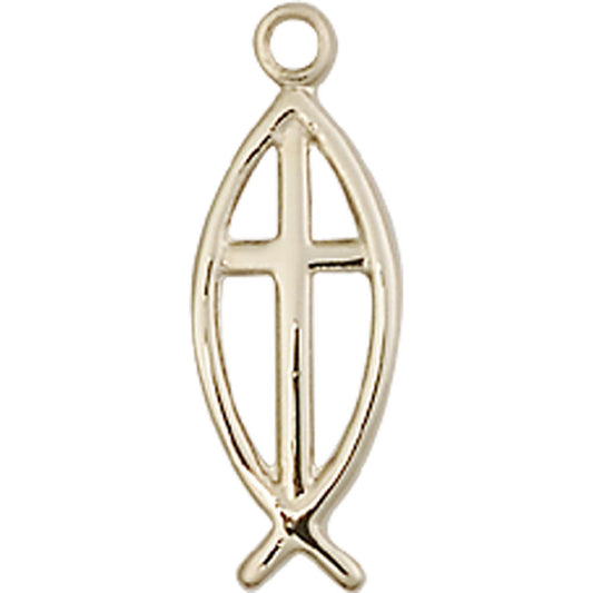 14kt Gold Fish / Cross Pendant - 4251KT