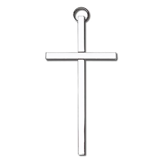 4 inch Plain Polished Silver Finish Cross - 4450S