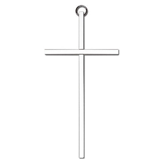 6 inch Plain Polished Silver Finish Cross - 4600S
