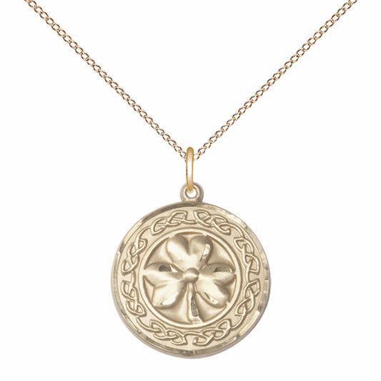 Gold Filled Shamrock w/ Celtic Border Pendant - 5106GF
