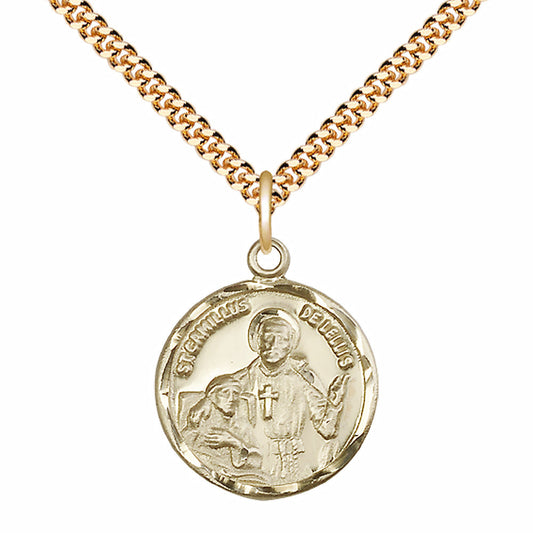 Gold Filled Saint Camillus of Lellis Pendant - 5425GF