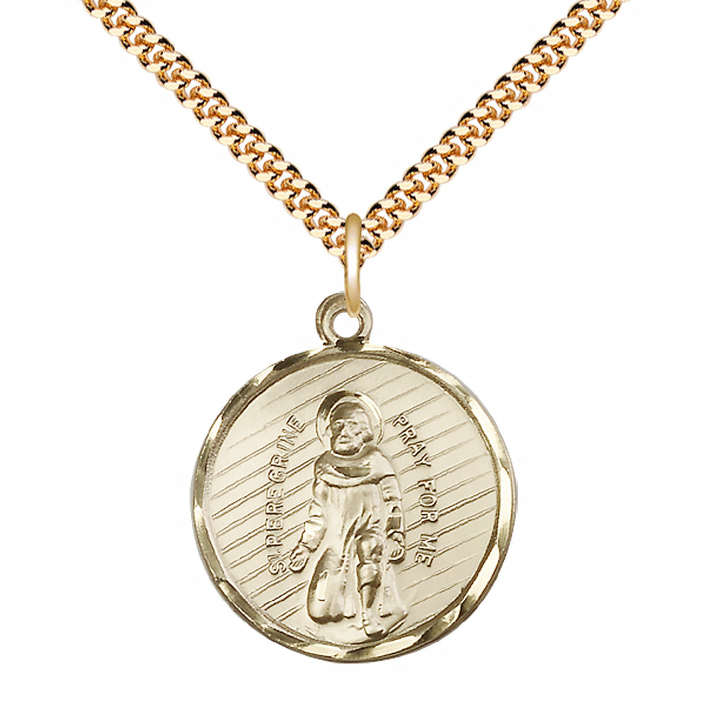 Gold Filled Saint Perregrine Pendant - 5437GF