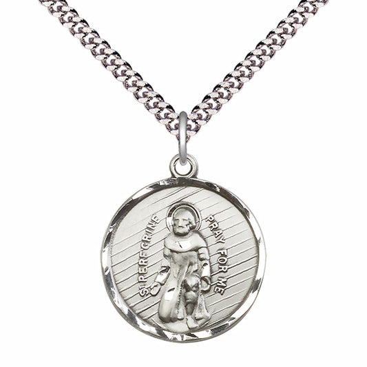 Sterling Silver Saint Perregrine Pendant - 5437SS