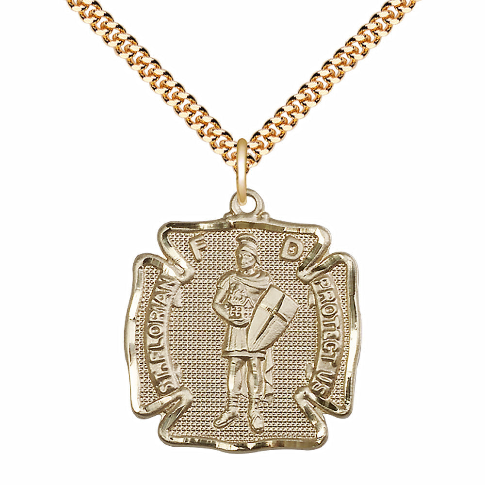 Gold Filled Saint Florian Pendant - 5445GF