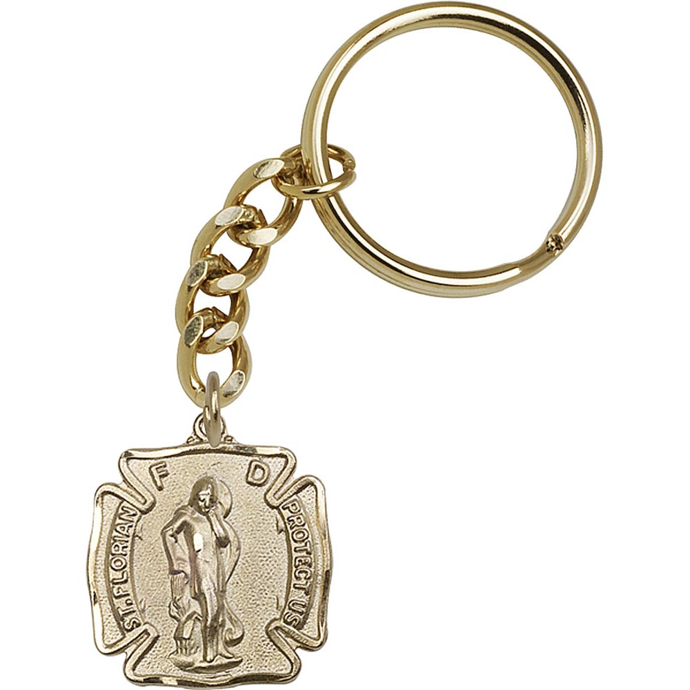 Antique Gold St. Florian Keychain - 5445