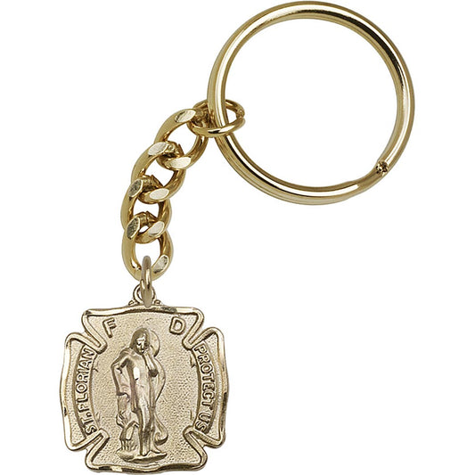 Antique Gold St. Florian Keychain - 5445