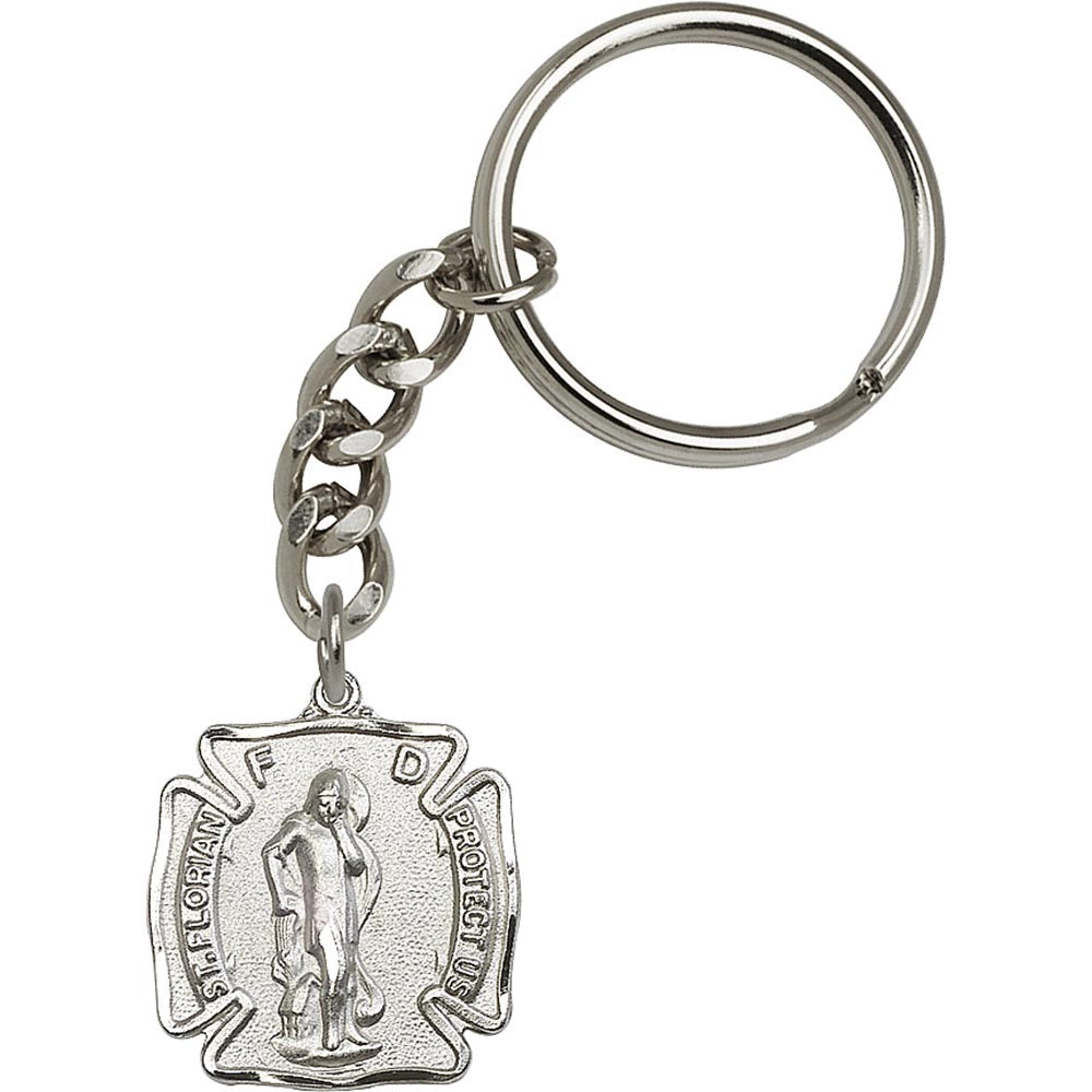 Antique Silver St. Florian Keychain - 5445