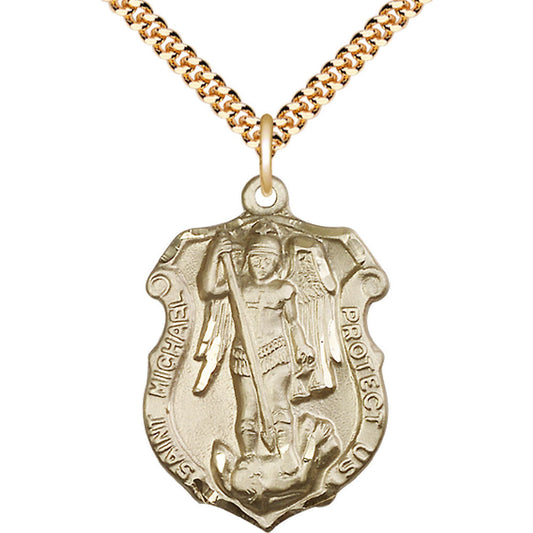 Gold Filled Saint Michael the Archangel Pendant - 5448GF