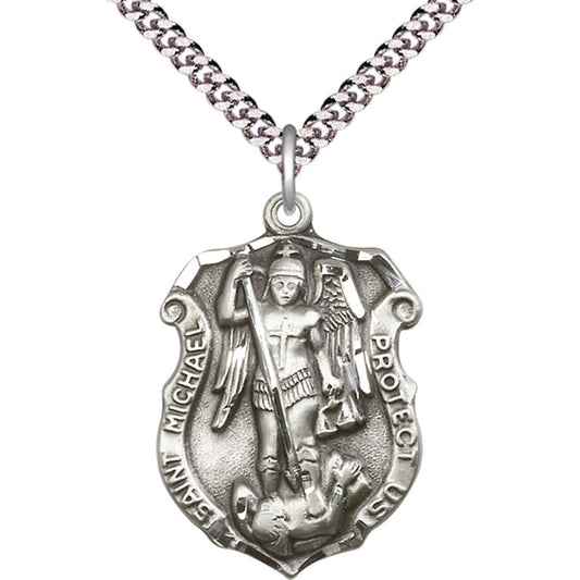 Sterling Silver Saint Michael the Archangel Pendant - 5448SS