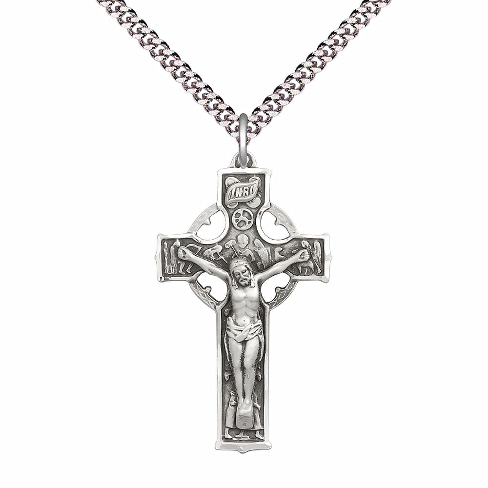 Sterling Silver Celtic Crucifix Pendant - 5460SS