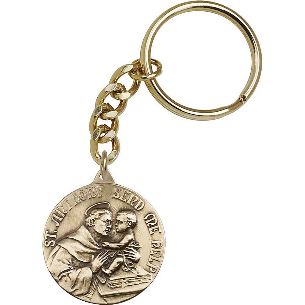 Antique Gold St. Anthony Keychain - 5597