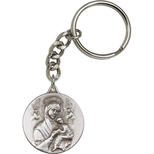 Antique Silver O/L of Perpetual Health Keychain - 5598