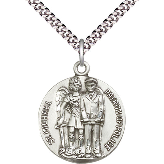 Sterling Silver Saint Michael the Archangel Pendant - 5680SS