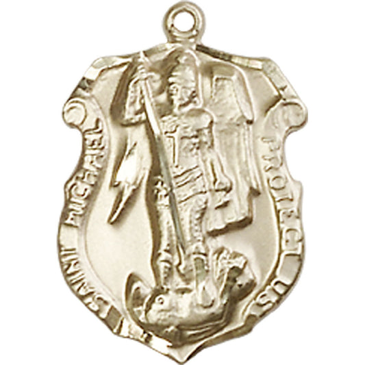 14kt Gold Saint Michael the Archangel Pendant - 5692KT
