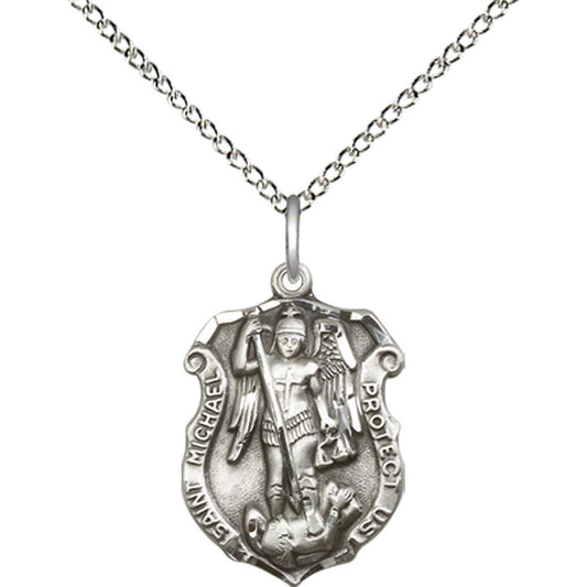 Sterling Silver Saint Michael the Archangel Pendant - 5692SS